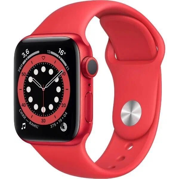 Умные часы Apple Watch Series 6 44 мм Aluminium Case GPS RU, Красные (PRODUCT) RED Sport Band