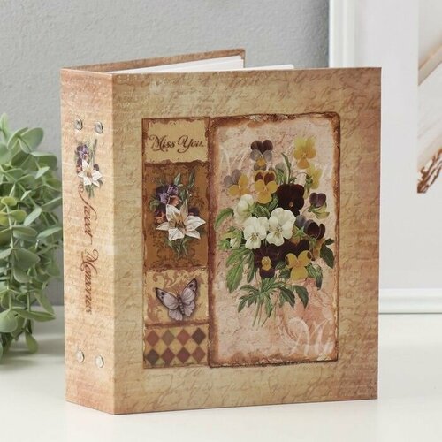 Фотоальбом на 200 фото 10х15 см Букет Анютины глазки 1118₽