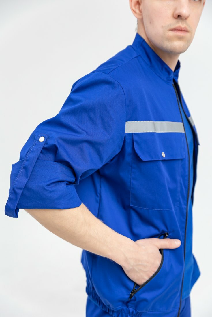 Куртка-трансформер «Скорая помощь» мужская / василек (состав: 50 % хлопок, 50% ПЭ) р.50/176