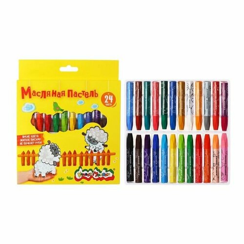 Пастель масляная 24 цвета Каляка-Маляка утолщенная 11 мм шестигранная 877₽