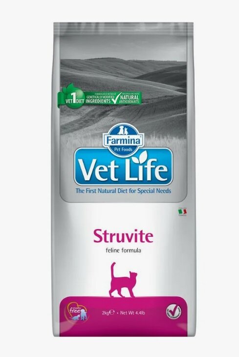 Сухой корм для кошек Farmina Vet Life Struvite, для лечения МКБ 2 кг