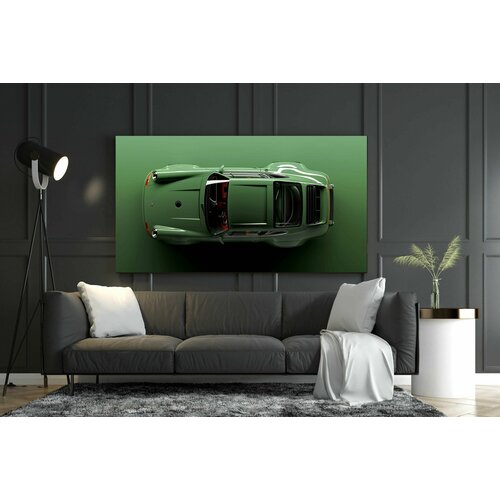 Картина Порше 964 Зеленая машина Porsche Автомобильная картина машина на холсте 1946₽