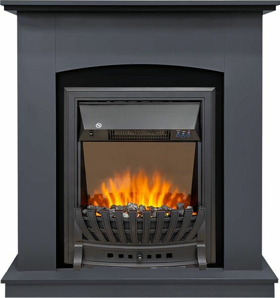 фото Каминокомплект Barcelona SFT (Разборный) - Серый графит с очагом Aspen Black