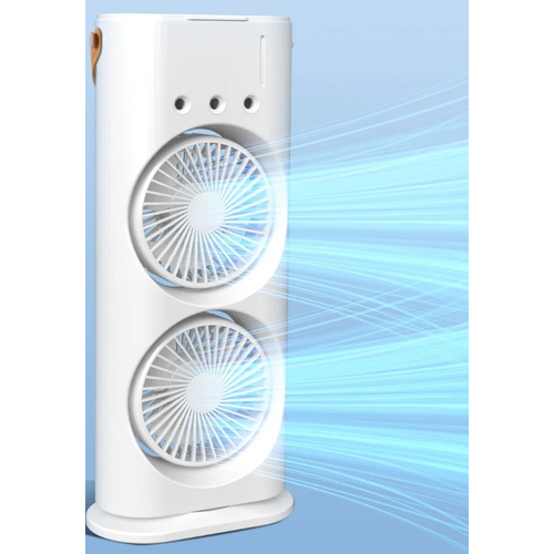 Вентилятор портативный аккумуляторный с подсветкой и пультом ДУ В07 белый 119900₽