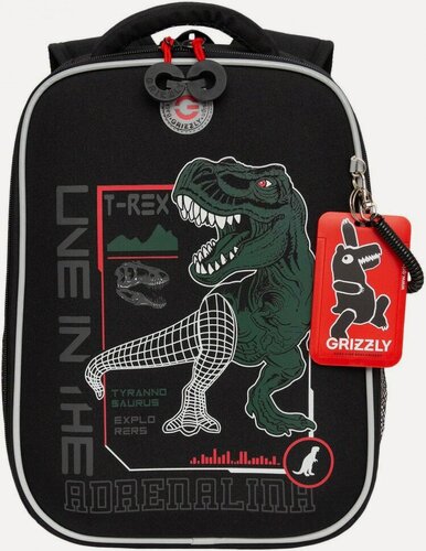 Изображение товара Рюкзак школьный Grizzly RAw-497-10/1 черный - красный
