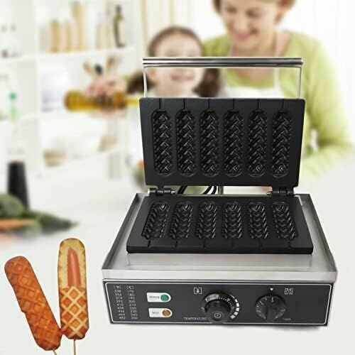 Вафельница из нержавеющей стали 1500 Вт электрическая вафельница профессиональная вафельница с ручкой вафельница вафельные палочки кукуруза хот-дог антипригарное покрытие вафельница 4252500₽