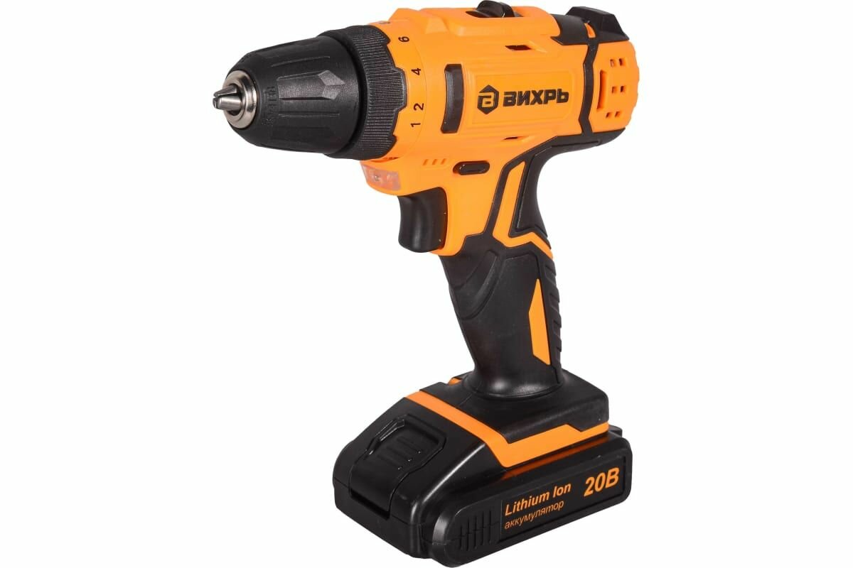 Аккумуляторная дрель-шуруповерт Вихрь ДА-20Л-2К 72/14/21