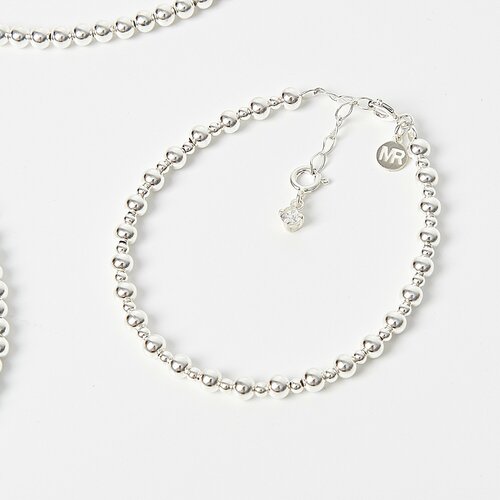 Браслет MIRRO, серебро, 925 проба, фианит, длина 19 см.