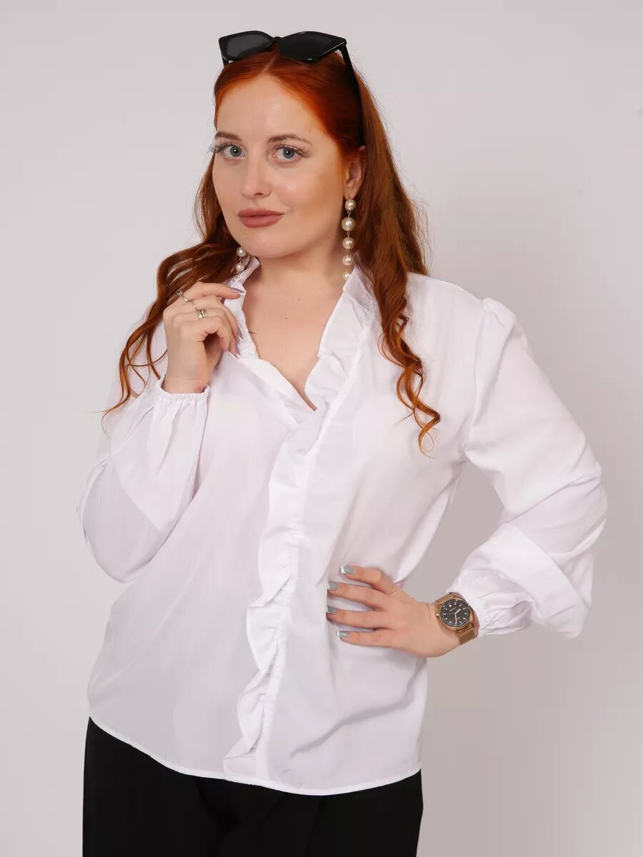Блуза КрасоткаРЗН, размер 3xl/52, белый