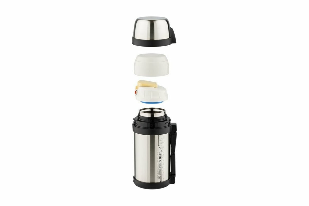 Термос THERMOS FDH Stainless Steel Vacuum Flask, 2л, стальной/ черный - фото №2