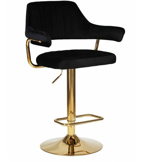 Стул барный DOBRIN CHARLY GOLD LM-5019_Gold черный велюр