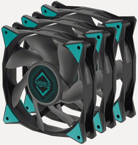 Изображение товара Вентилятор 120x120x25 iceberg IceGALE, PWM, BLACK, 500-1850rpm, 35dB(M), 0.20A, 3шт