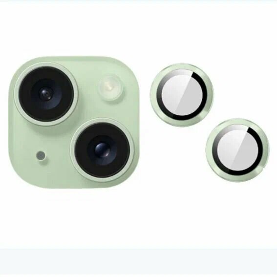 Защитное стекло линзы Remax на камеру iPhone 15/15plus/ зеленый — фото 1