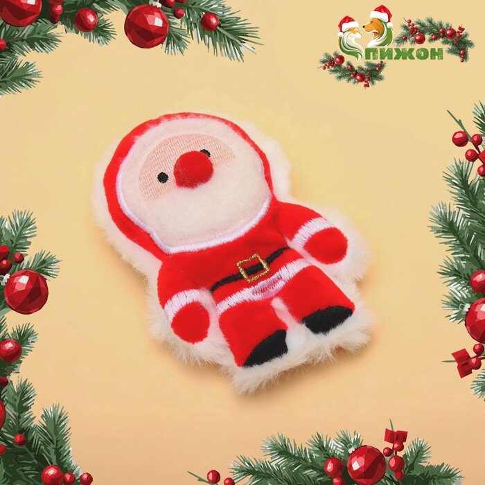 Игрушка для кошек новогодняя «Дед мороз», с кошечьей мятой, 11 см, красная