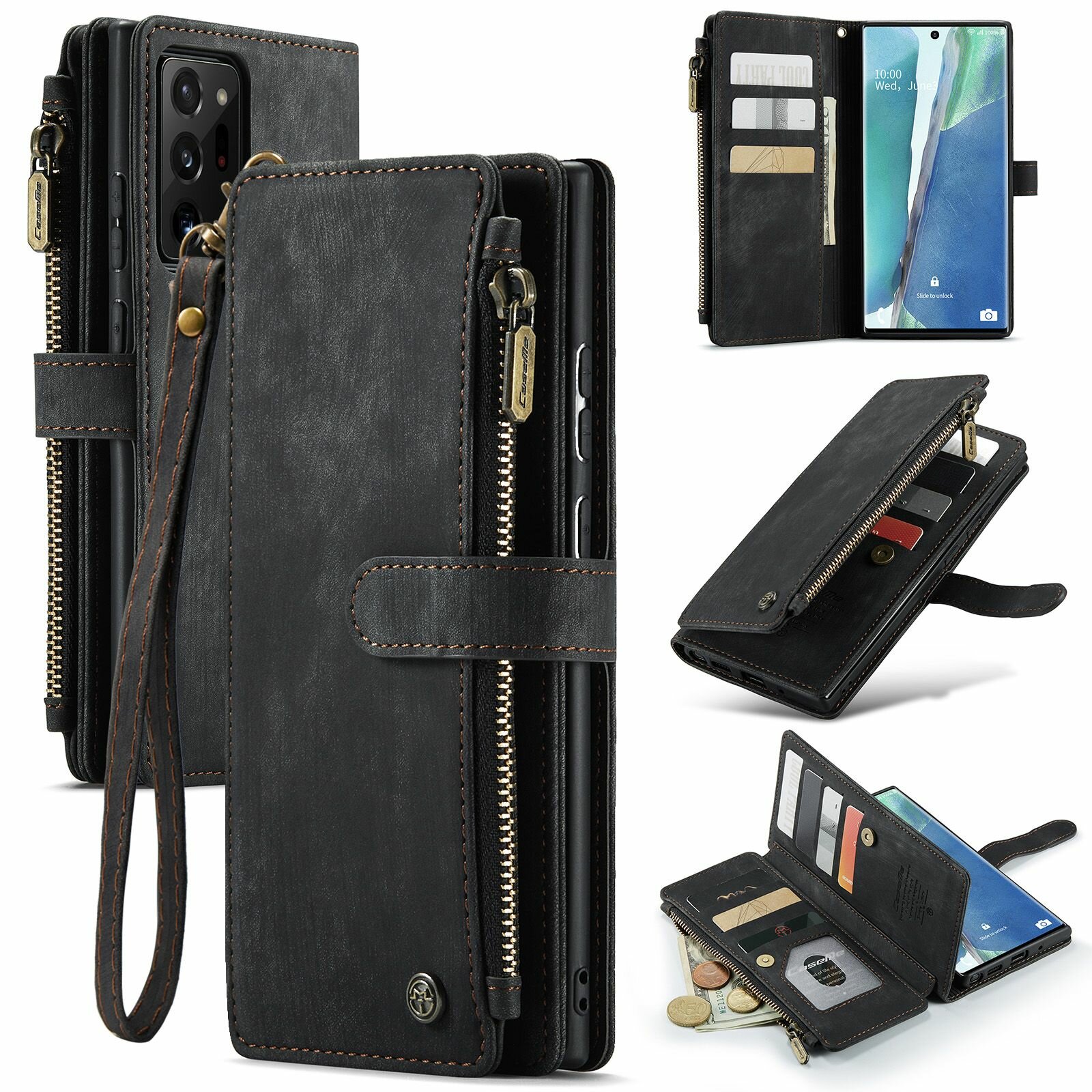 CaseMe Чехол кошелек для Samsung Galaxy Note 20 Ultra (Самсунг Галакси Нот 20 ультра)телефона Стильный внешний вид защитный, многофункциональный.