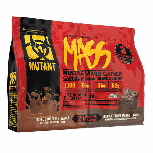 Гейнер для набора массы Mutant Mass 2720 гр Тройной шоколад и брауни с шоколадной помадкой