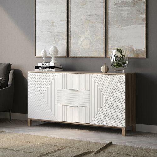 Комод для одежды Марвин - 4 тумба под телевизор Милк 140х80х40 см 20990₽