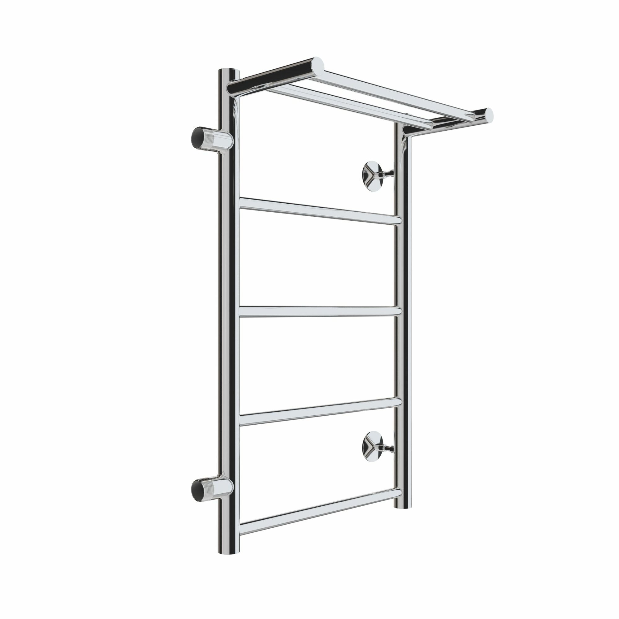 Полотенцесушитель водяной с боковым подключением EL-TERM (Эл-Терм) лион С полкой 500х700 500 мм  нержавеющая сталь