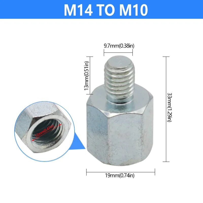 Адаптер для угловой шлифовальной машины XINGWEIQIANG M14 на M10 и M16