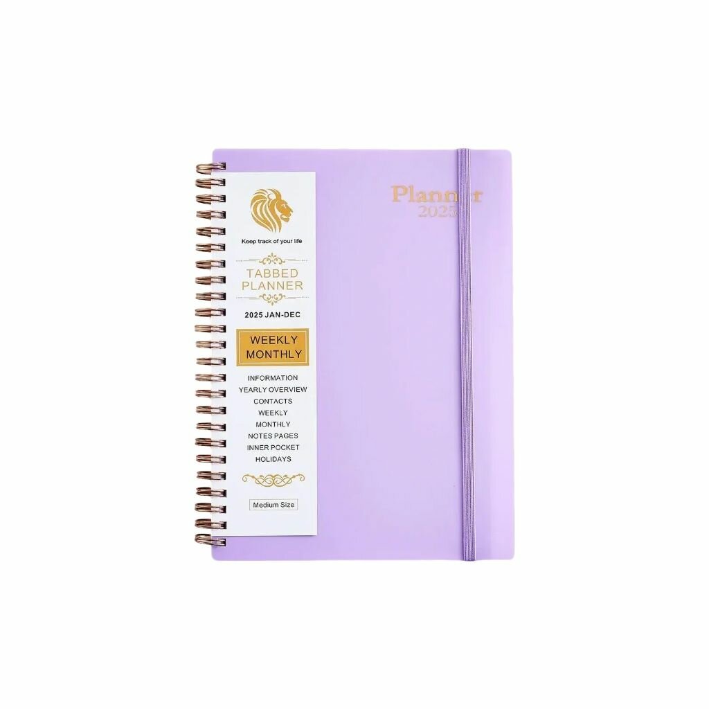 Day Planner 2025 Еженедельный ежемесячный с января года-декабря академический календарь этикеткой датированной страницей