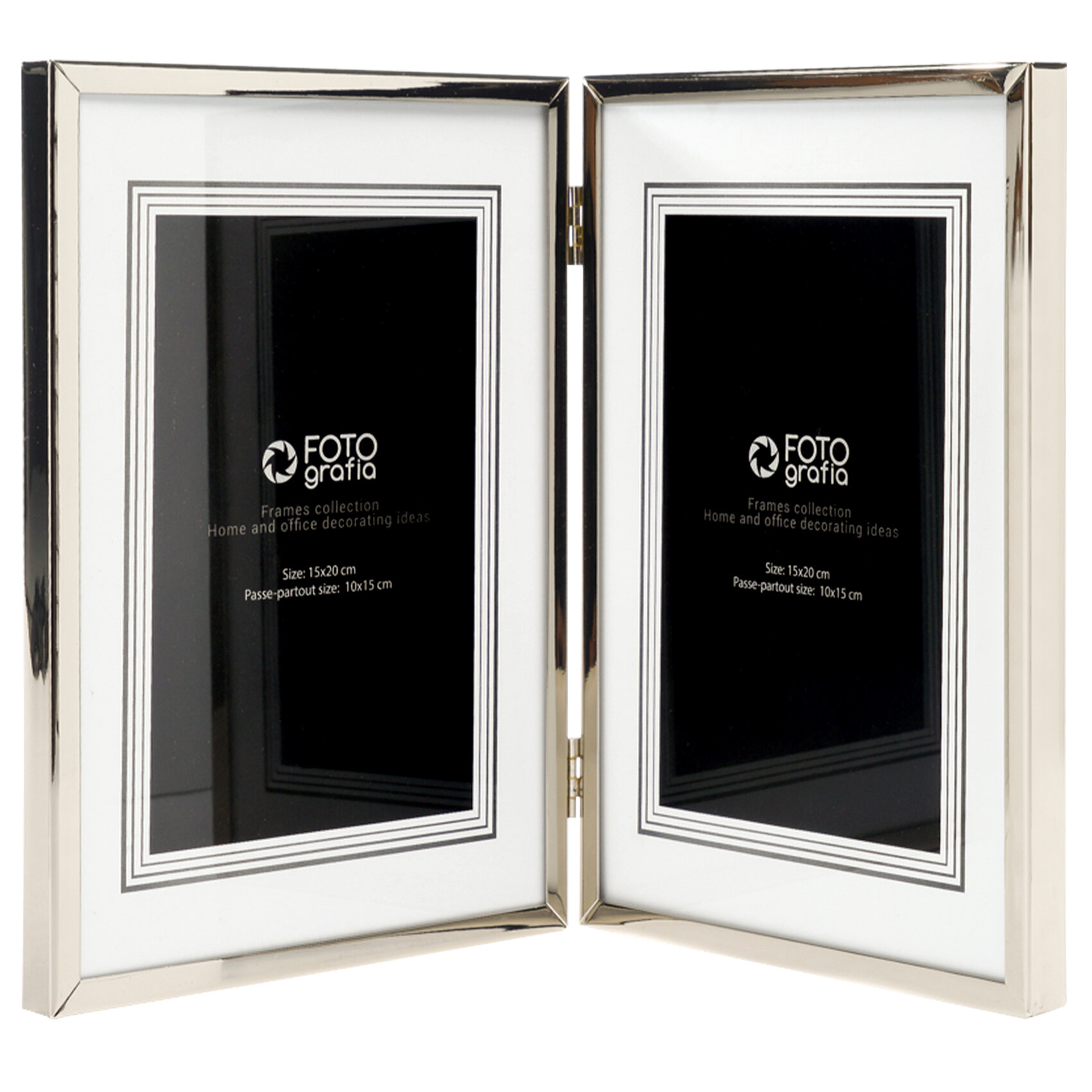 Фоторамка Fotografia для 2 фото 15x21 см  серебристая