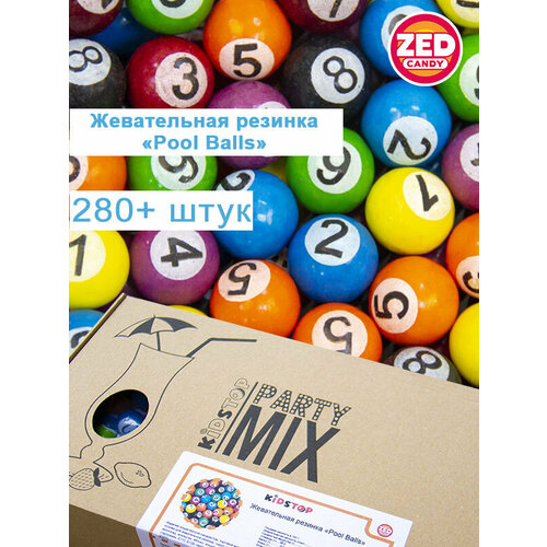 фото Жевательная резинка "pool balls" zed candy в упаковке 1,4 кг, 22 мм (для праздников и торговых автоматов) kids'top