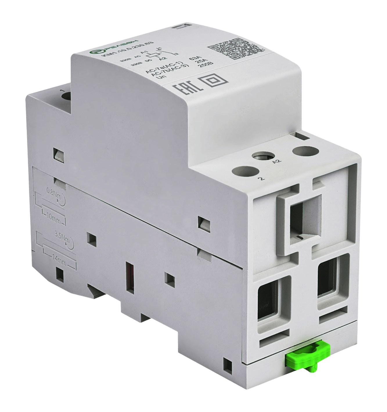 Модульный контактор 2НЗ контакта 40А; 12В AC/DC, релеон, KM1.02.0.012.40 — фото 1