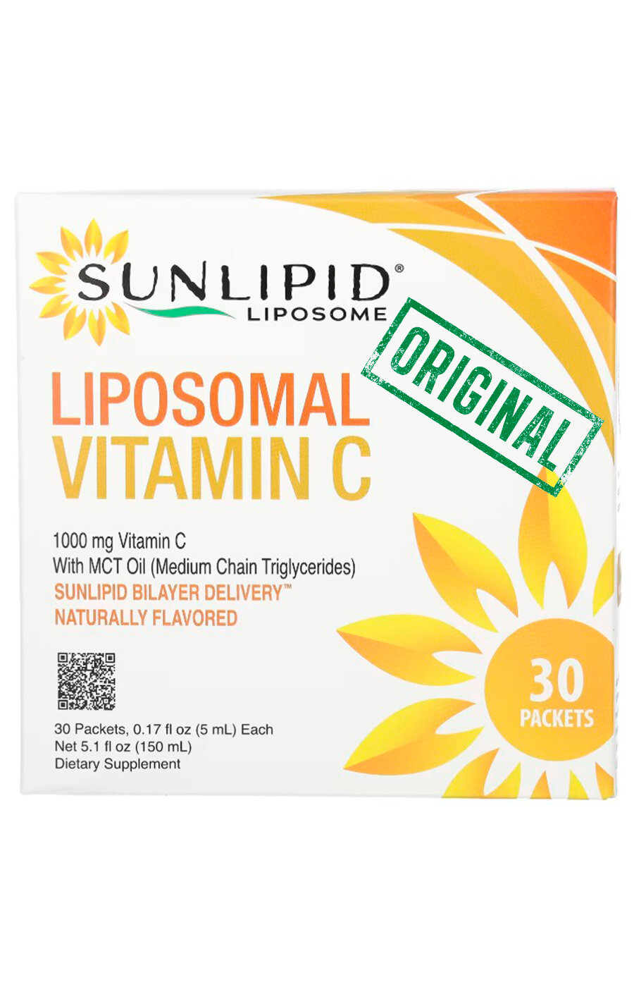 Sunlipid, Liposomal Vitamin C with MCT Oil, липосомальный витамин C, поддержка иммунной системы, 30 пакетиков
