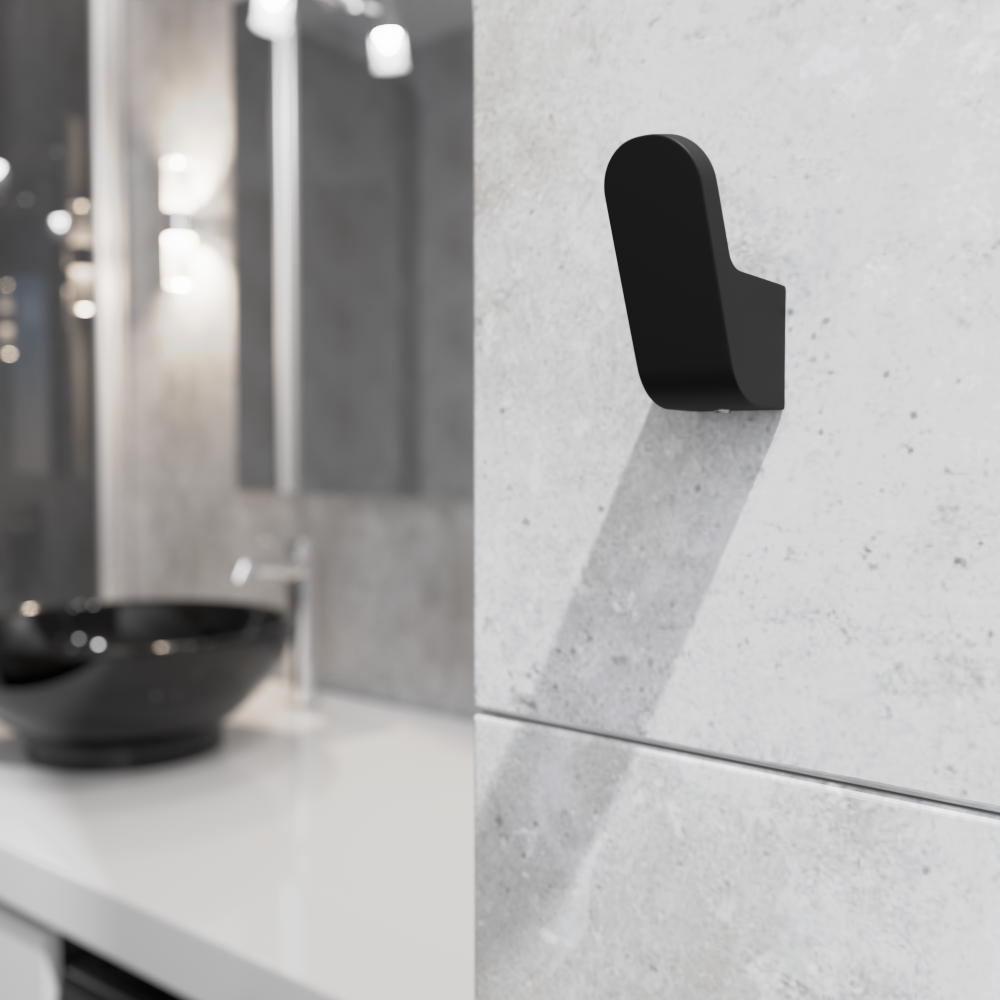 Крючок одинарный коллекция лотос (ЛТ10ЧМ) черный матовый Альтасан