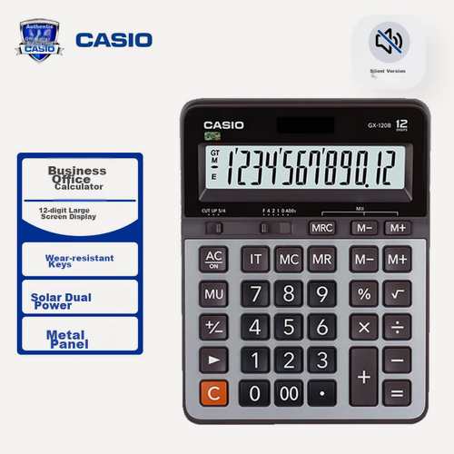 Изображение товара Casio (CASIO) GX-120B Business Calculator, Large-Scale Machine, Office Supplies, Gray, Upgraded Version of GX-120S