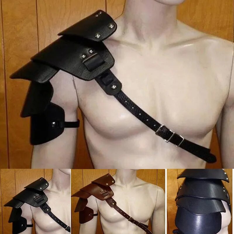 Наплечники викинга из искусственной кожи, black, Унисекс — фото 1