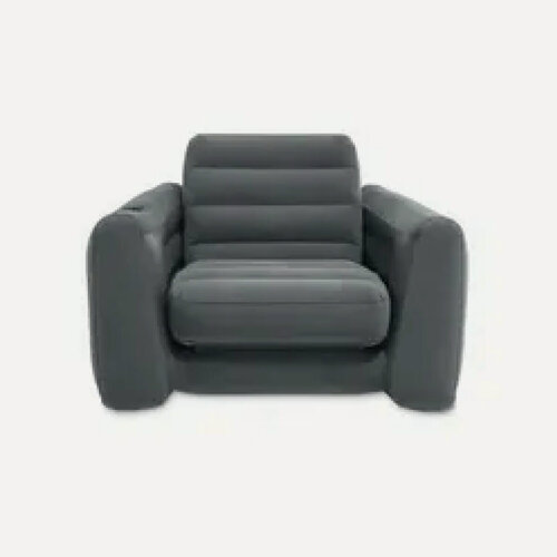 Изображение товара Надувное кресло-трансформер Intex Pull-Out Chair 66551, одноместный, темно-серый