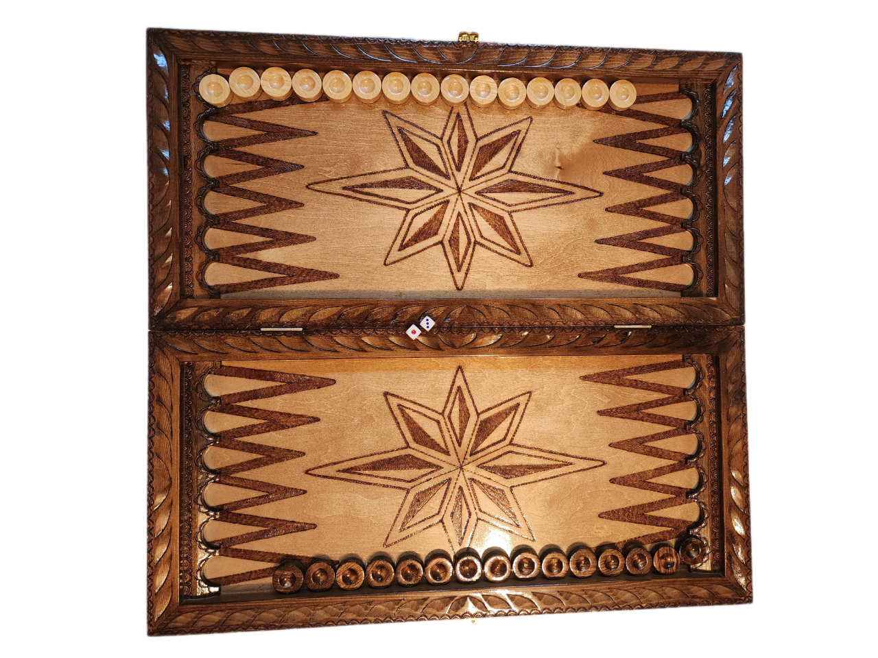 Нарды ручной работы, покрыты 5-тью слоем лака размер 60х30 — фото 1