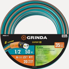 Изображение товара GRINDA EXPERT 5, 1/2 , 50 м, 35 атм, пятислойный, текстильное армирование, поливочный шланг, PROLine (429007-1/2-50)