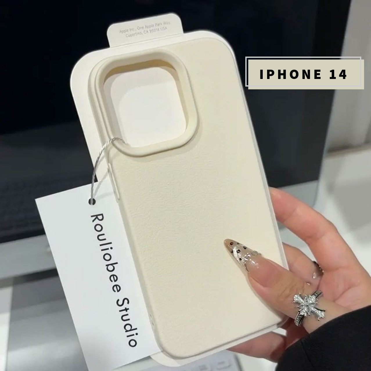 Чехол на айфон 14 белый удобный- Чехол iPhone 14 белый
