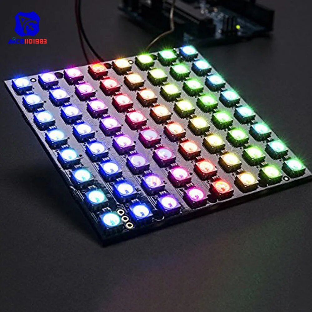 64 бит, светодиодный модуль 5050 RGB diymore WS2812, светодиодный матричный модуль, 4 контаксветодиодный, 6 контактов, встроенные ходовые огни для Arduino, 6pin black board