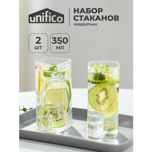 UNIFICO Стакан Pagmatic 350 мл. квадратный. 2 шт. (термостойкое стекло)