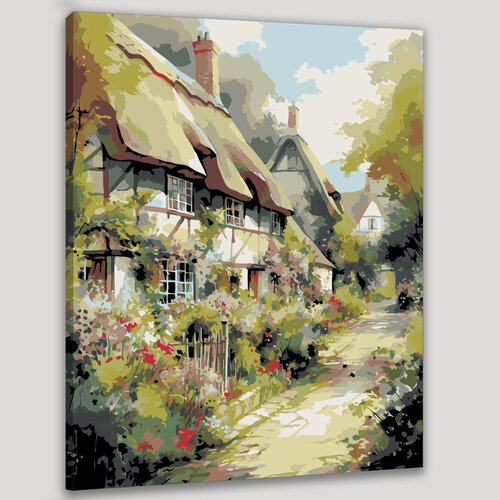 Изображение товара Картина по номерам 40x50 см, акварельная иллюстрация, стиль английского сада, нежные мазки кисти