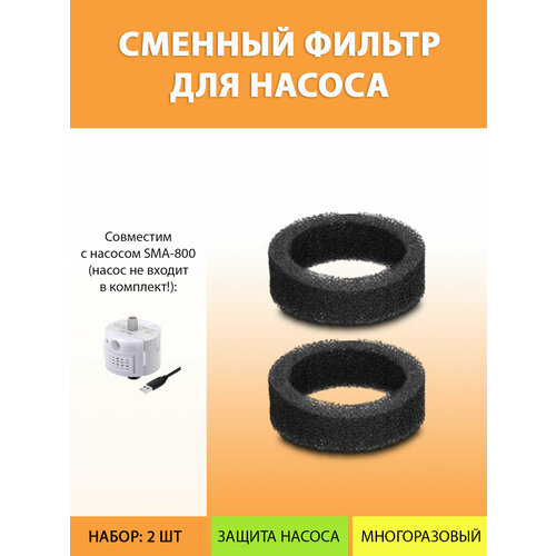 Фильтр губка для насоса-помпы SMA-800 к металлической поилке (2 шт.) от MY PETS GADGETS