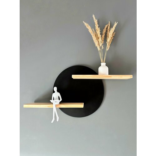 Полка настенная деревянная для детской спальни гостиной прихожей на стену 72х40х10 см 2224₽