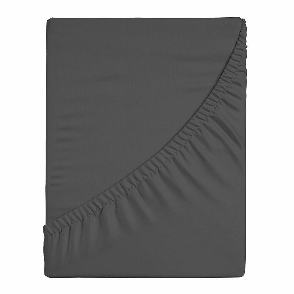 Простыня на резинке 160х200х25 см перкаль графит Василиса Idea Василиса ТТ-00273981