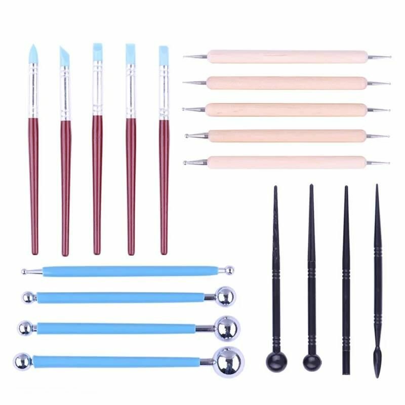 Инструменты для резьбы и формовки гончарных изделий,10,10pcs set02, белый