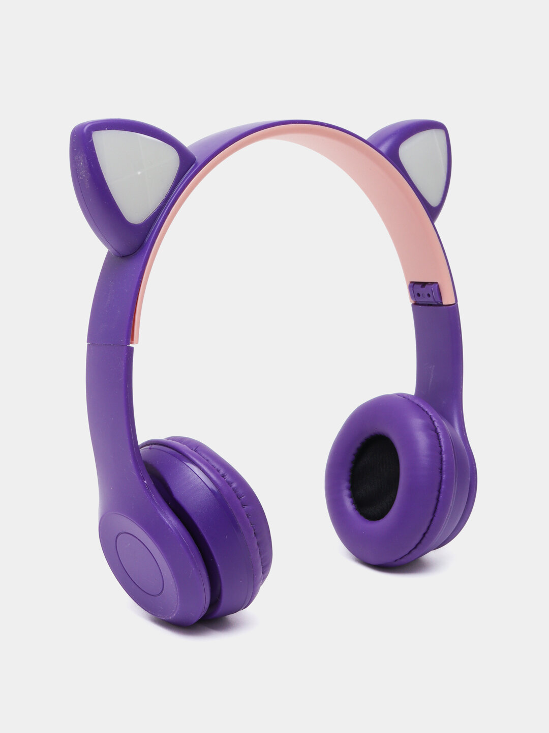 Беспроводные Bluetooth наушники с кошачьими светящимися ушками Cat Ear P47 M Аметистовый