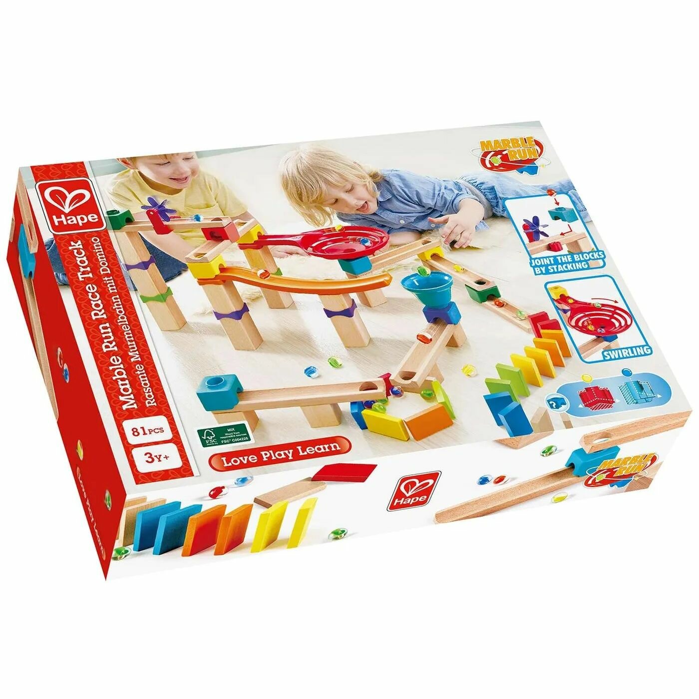 HAPE Игровой набор-конструктор Съезд шариков 80 деталей