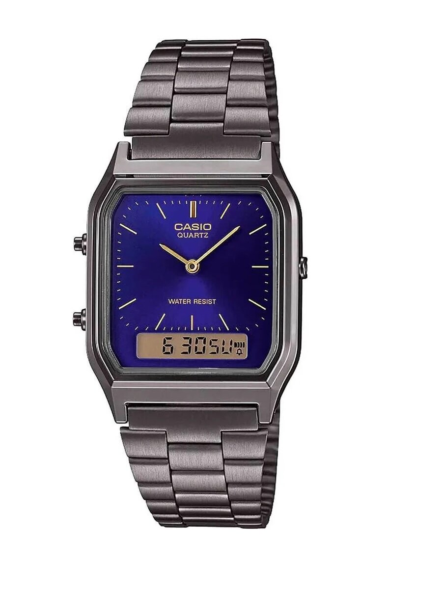 Наручные часы CASIO Vintage, серебристый/синий