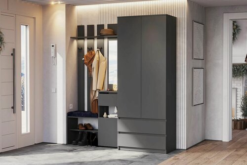 Изображение товара Модульная Прихожая Шарм графит серый, лсдп 180.2х46.2х205.2 см