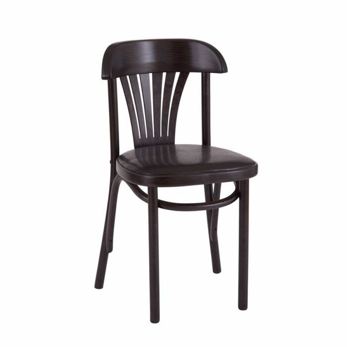 Стул "Астра классик" мягкий (Венге, экокожа черная)