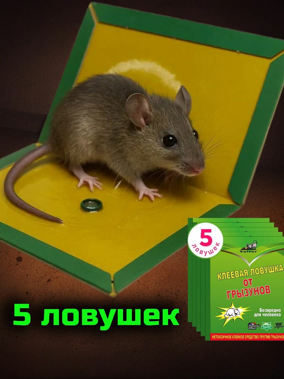 Мышеловка для мышей клеевая ловушка 5 шт