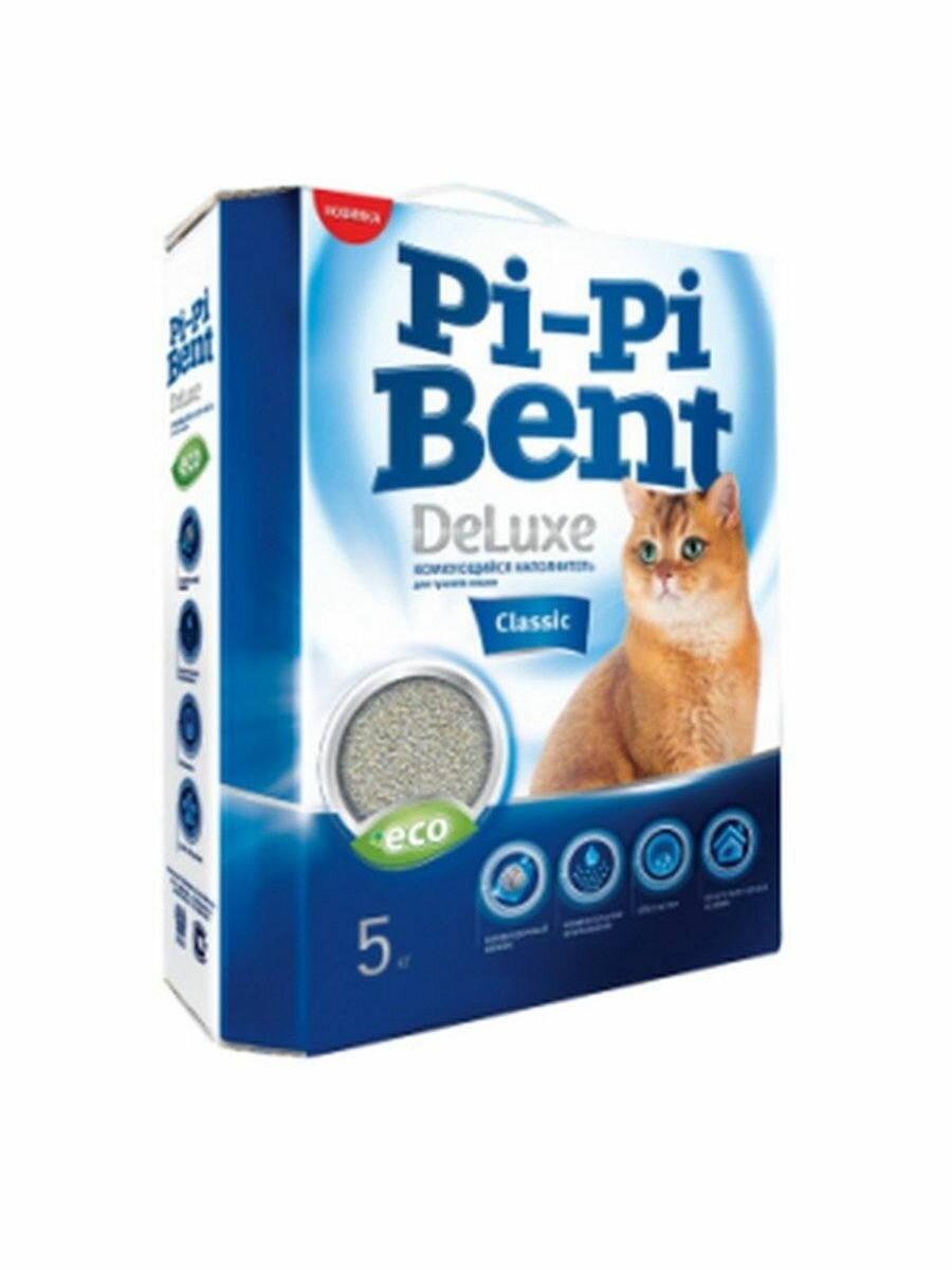 Наполнитель комкующийся Pi-Pi-Bent Deluxe Classic 5кг