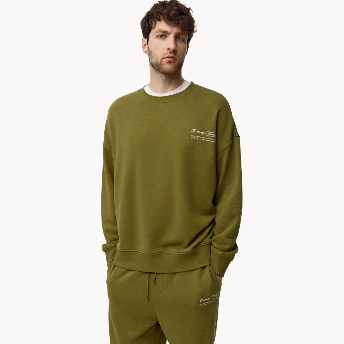 Свитшот Sela, размер L INT, , темный хаки